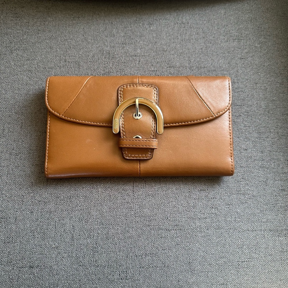 Coach Soho Chestnut Buckle Leather Wallet